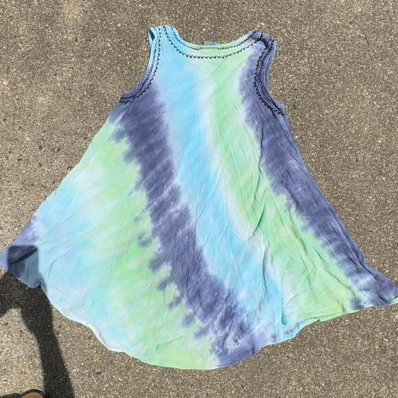 fairycore boho embroidered babydoll sleeveless tie die dress womens sz small/med - Picture 7 of 7